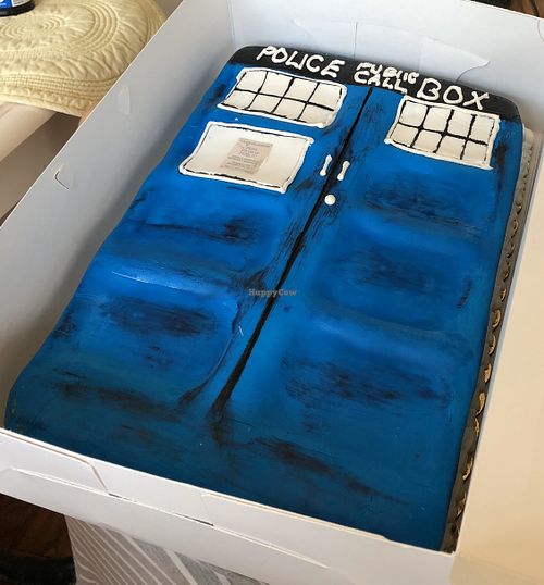 TARDIS cake!! at Evangelina's Vegan Desserts  in Wilmington